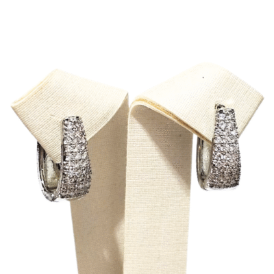 Brinco Argola Bico de Pato M - Ródio - Br1391